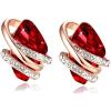 imageLeafael Wish Stone Stud Earrings with Birthstone Crystals 18K Rose Gold Plated or Silvertone01January July BirthstoneRuby Red