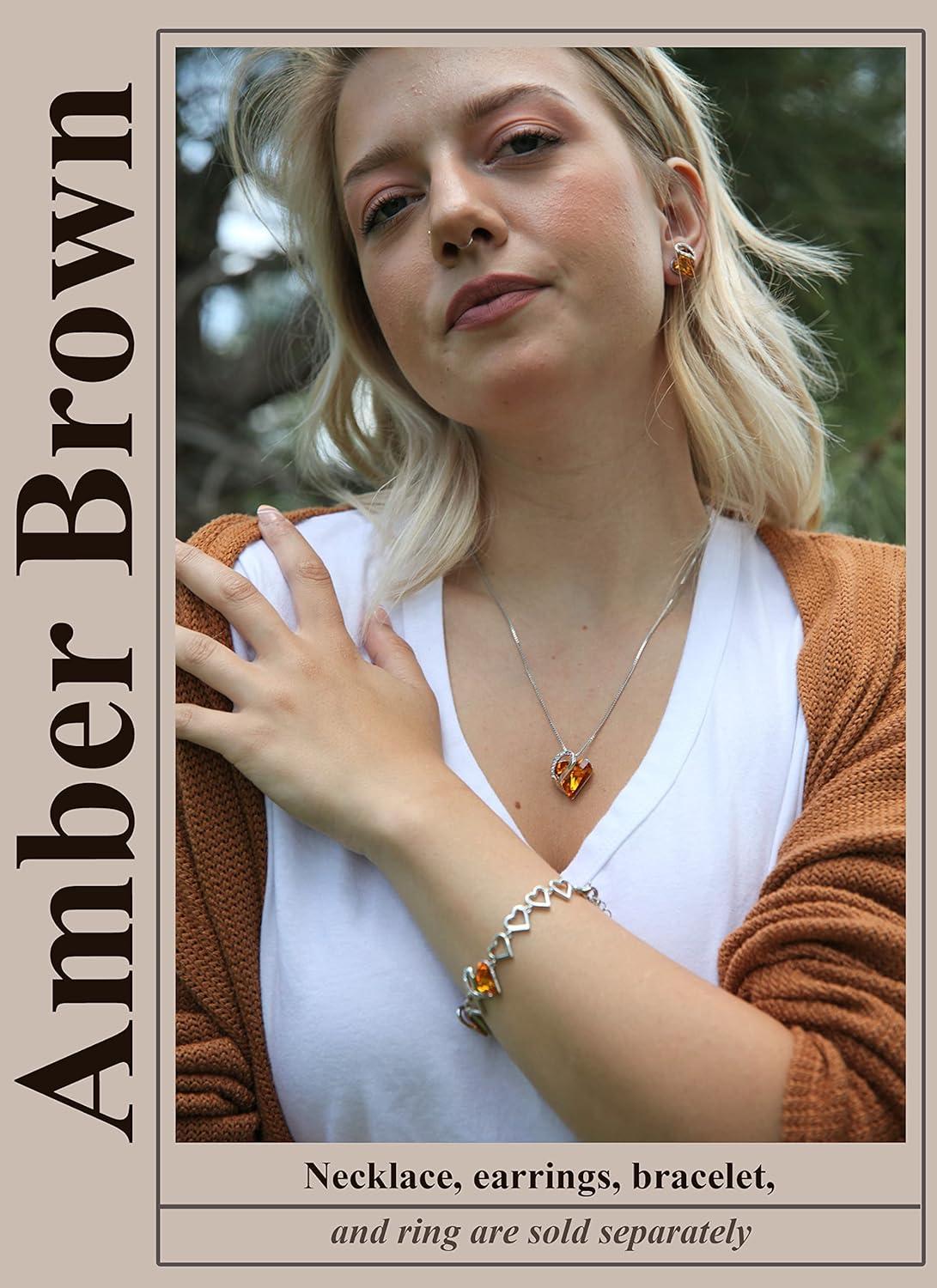 imageLeafael Infinity Love Womens Adjustable Crystal Heart Ring with Birthstone Crystals Healing Stones Jewelry Gifts for Women Birthdays Valentines Day Mothers Day SilverTone Open End Size 65816dNovemberBalanceAmber Brown