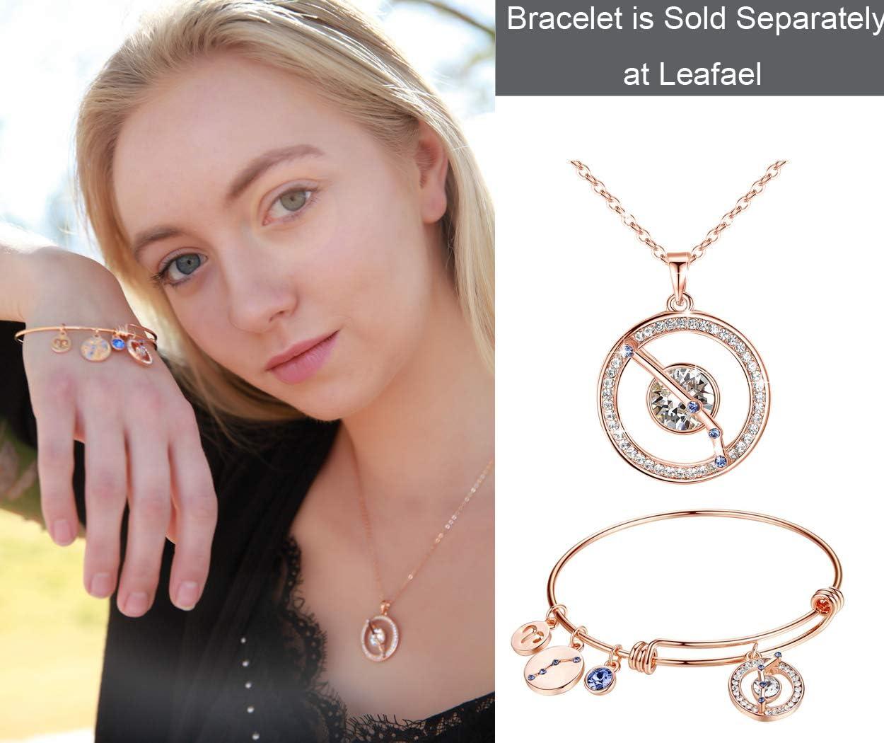 imageLeafael Superstar Zodiac Constellation Pendant Necklace Made with Premium Crystal Horoscope Jewelry Gold or Rose Gold Plated 18 2Aries 321419 Special Edition Birthstone Clear White