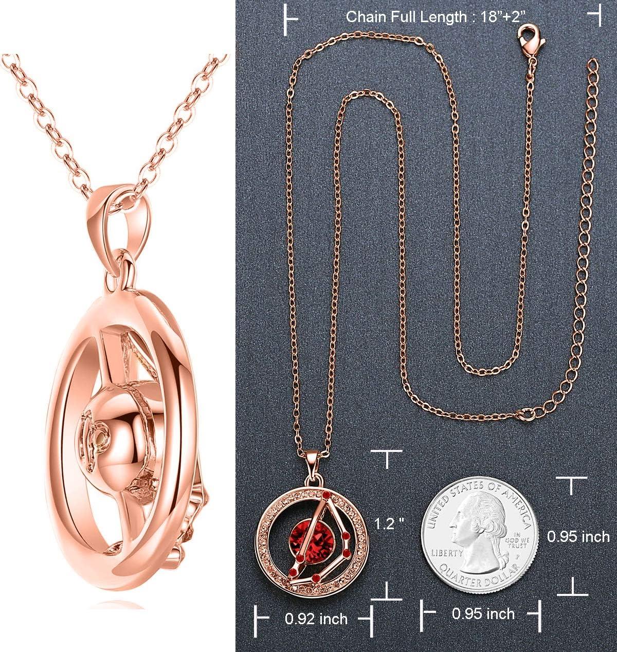 imageLeafael Superstar Zodiac Constellation Pendant Necklace Made with Premium Crystal Horoscope Jewelry Gold or Rose Gold Plated 18 2Capricorn 1221120 Special Edition Birthstone Siam Ruby Red