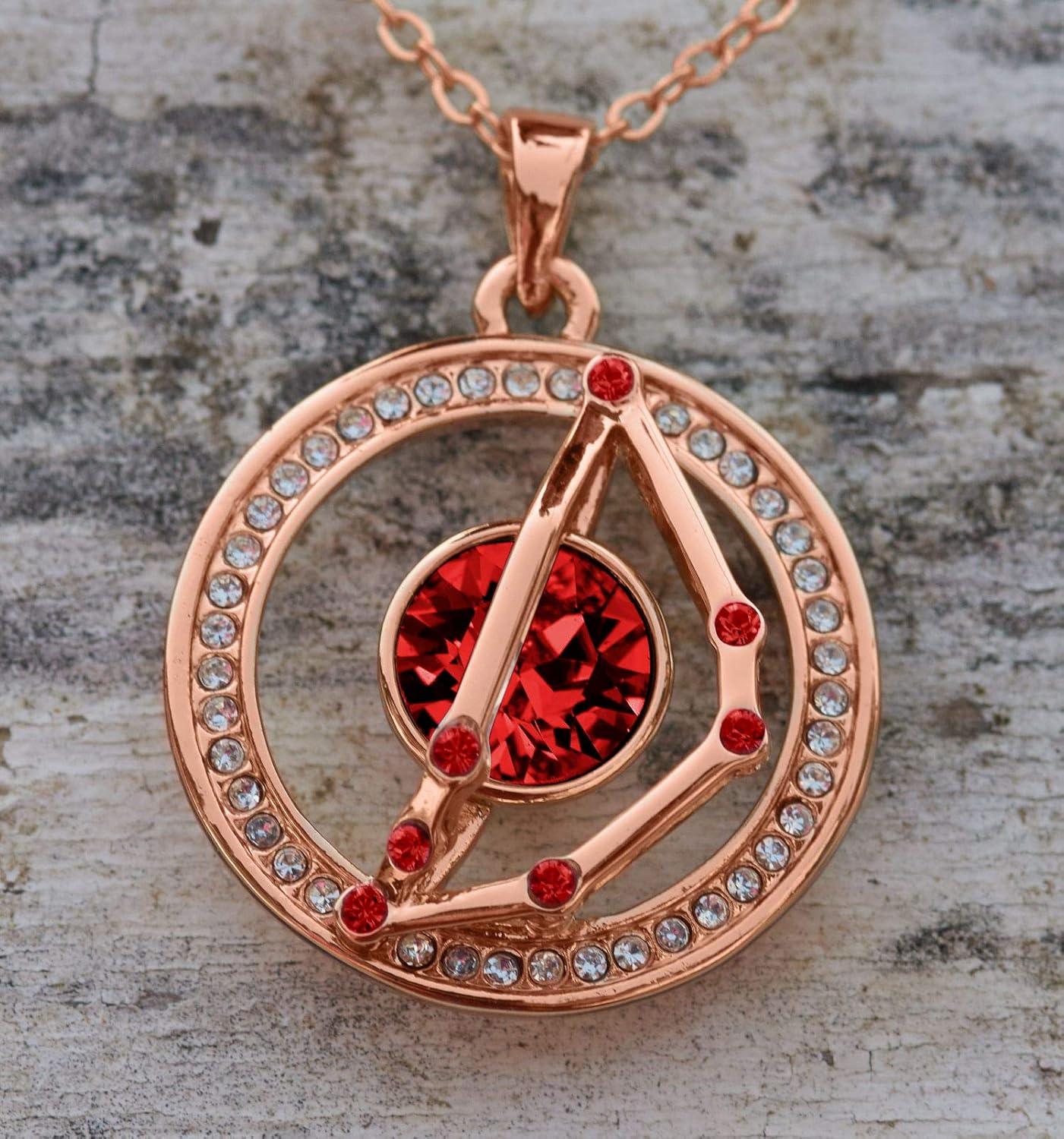 imageLeafael Superstar Zodiac Constellation Pendant Necklace Made with Premium Crystal Horoscope Jewelry Gold or Rose Gold Plated 18 2Capricorn 1221120 Special Edition Birthstone Siam Ruby Red