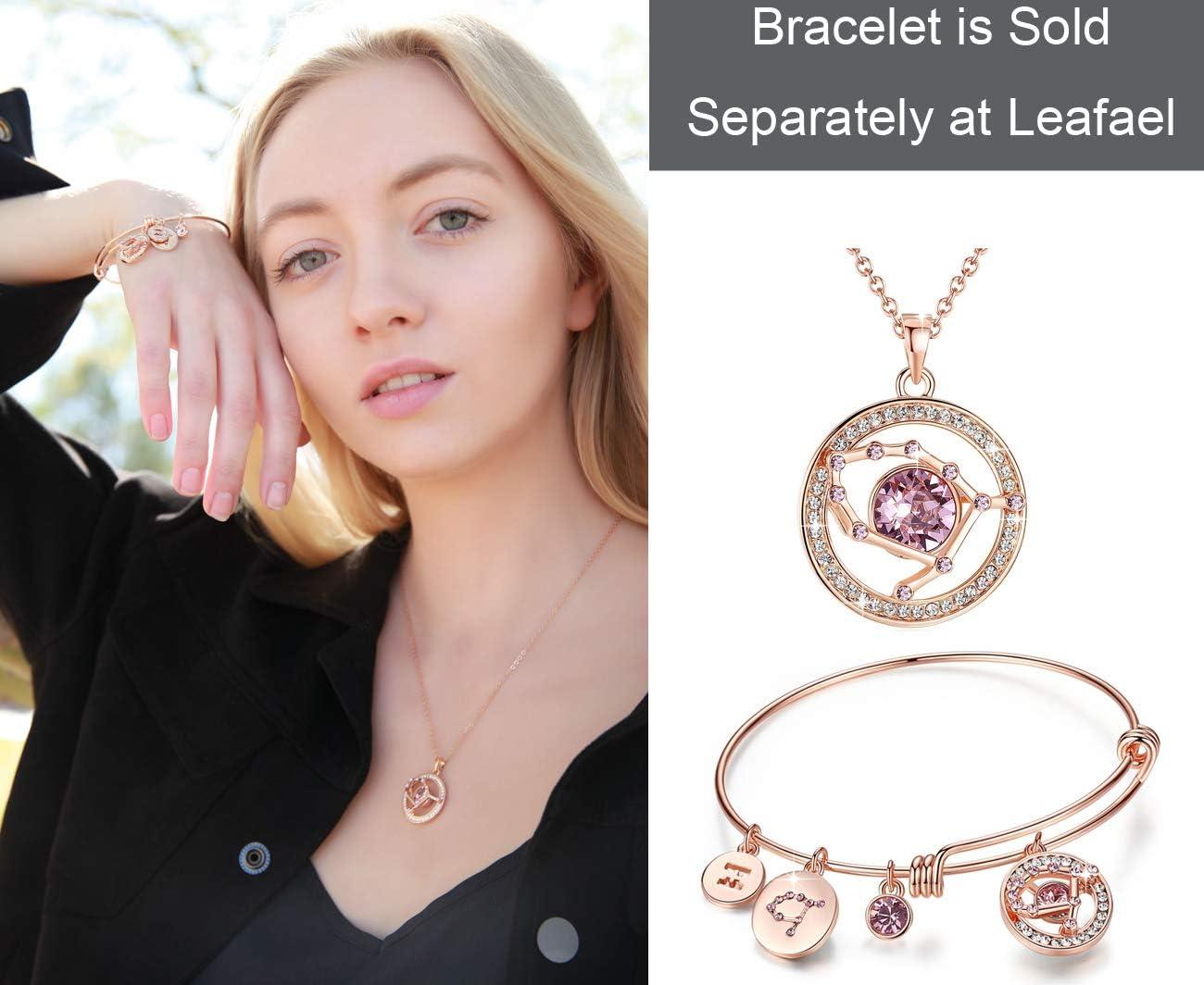 imageLeafael Superstar Zodiac Constellation Pendant Necklace Made with Premium Crystal Horoscope Jewelry Gold or Rose Gold Plated 18 2Gemini521621 Special Edition Birthstone Light Pink