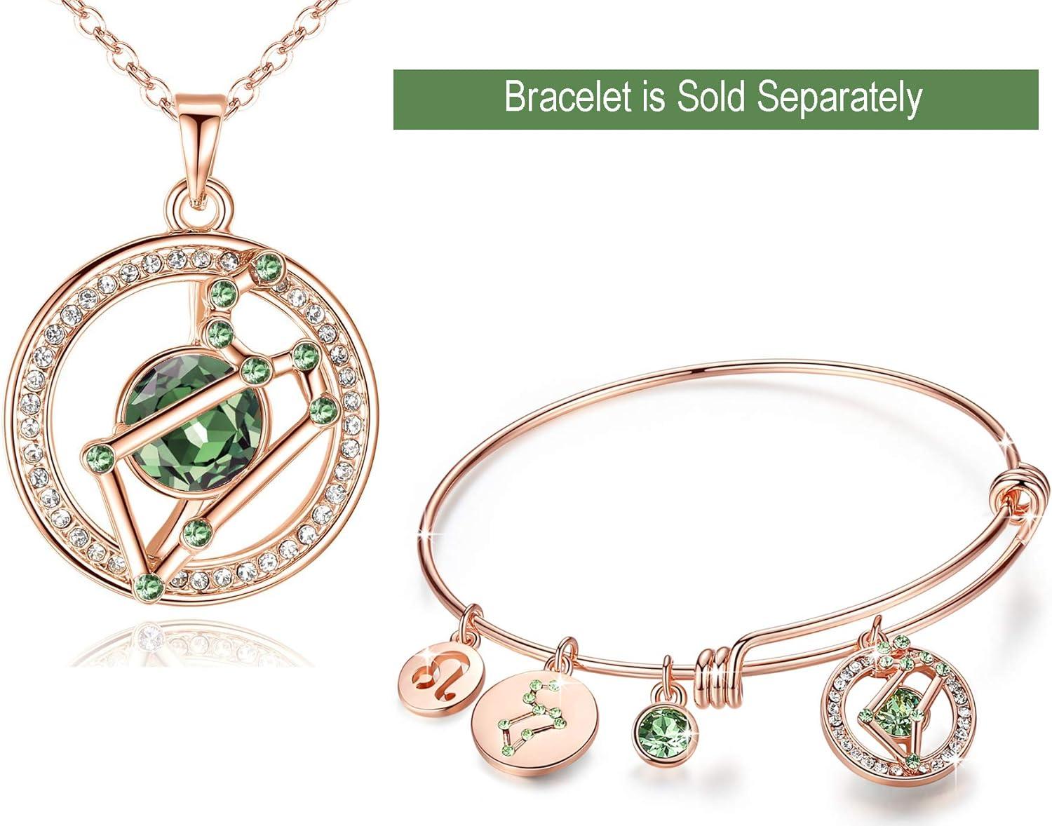 imageLeafael Superstar Zodiac Constellation Pendant Necklace Made with Premium Crystal Horoscope Jewelry Gold or Rose Gold Plated 18 2Leo 723822 Special Edition Birthstone Peridot Green