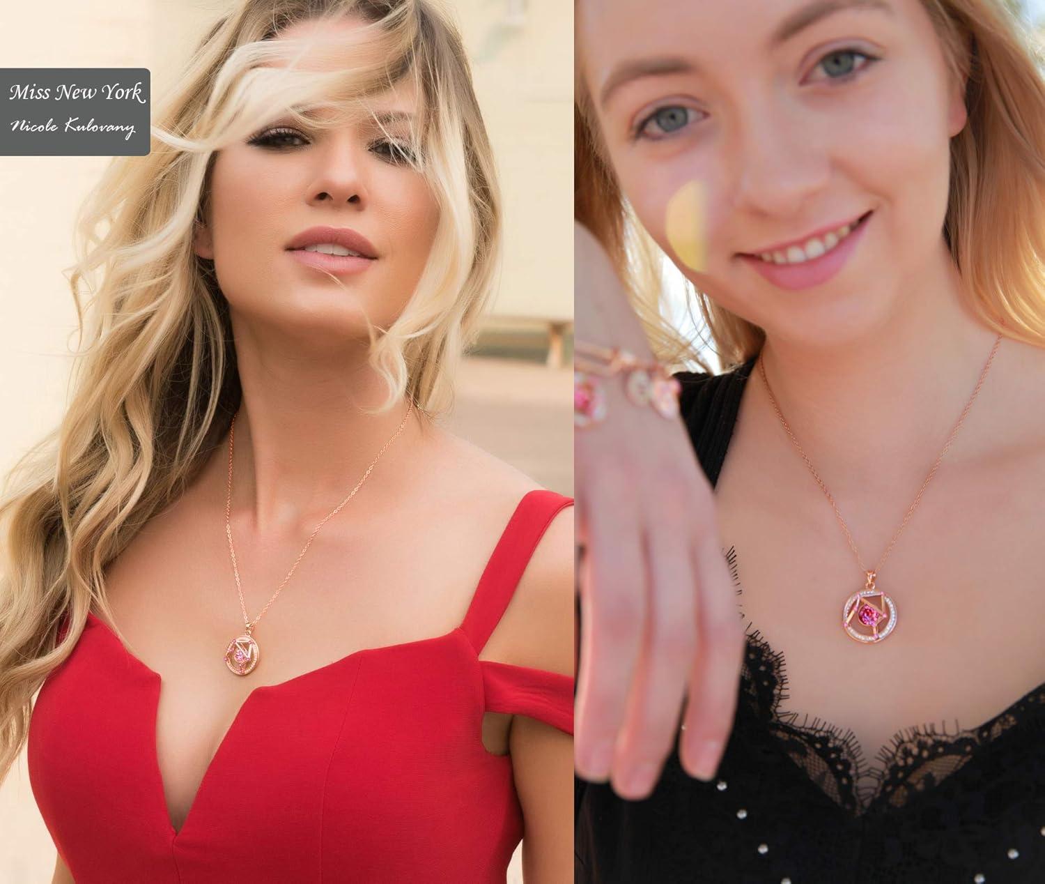 imageLeafael Superstar Zodiac Constellation Pendant Necklace Made with Premium Crystal Horoscope Jewelry Gold or Rose Gold Plated 18 2Libra 9231023 Special Edition Birthstone Rose Pink