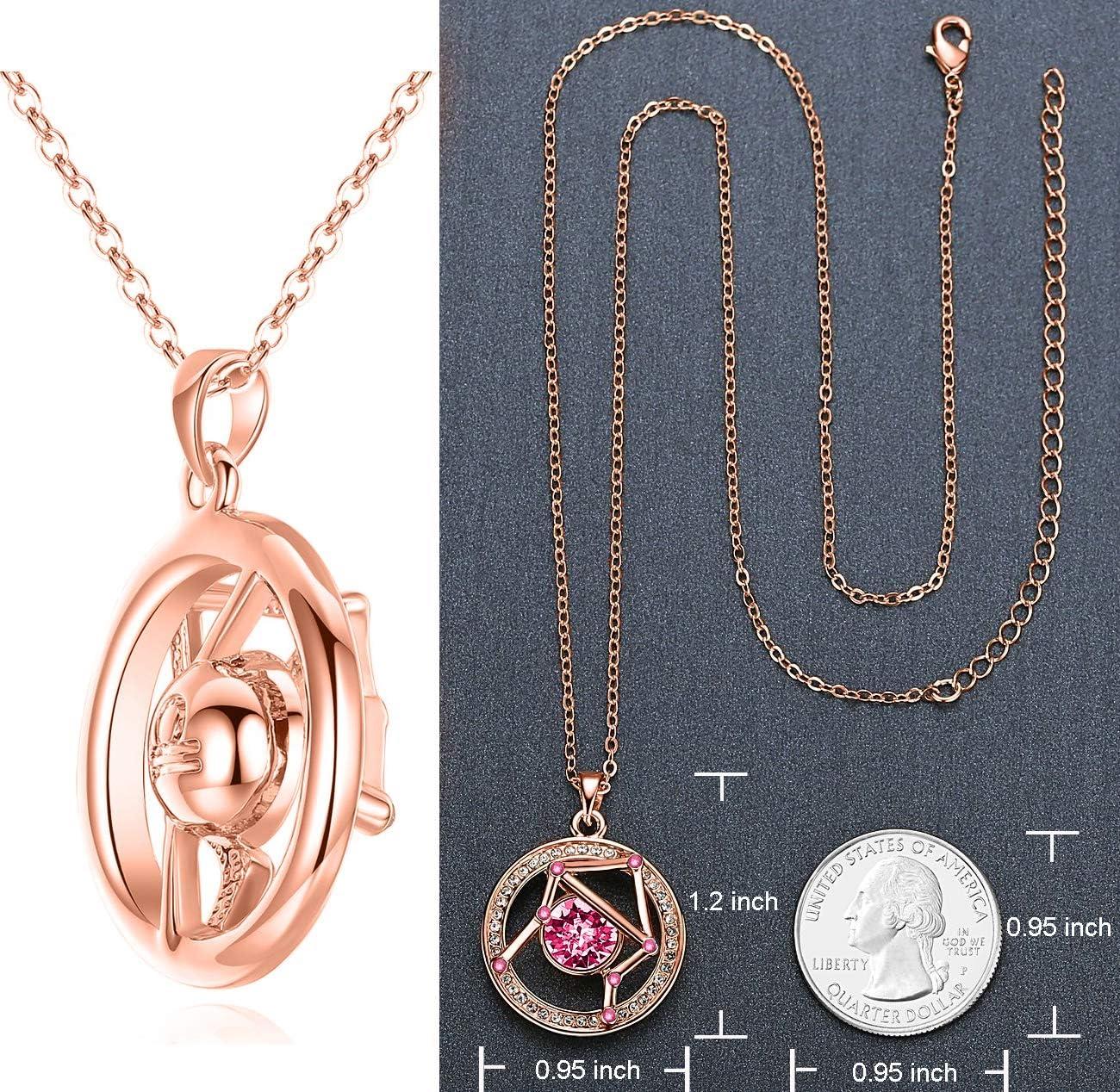 imageLeafael Superstar Zodiac Constellation Pendant Necklace Made with Premium Crystal Horoscope Jewelry Gold or Rose Gold Plated 18 2Libra 9231023 Special Edition Birthstone Rose Pink