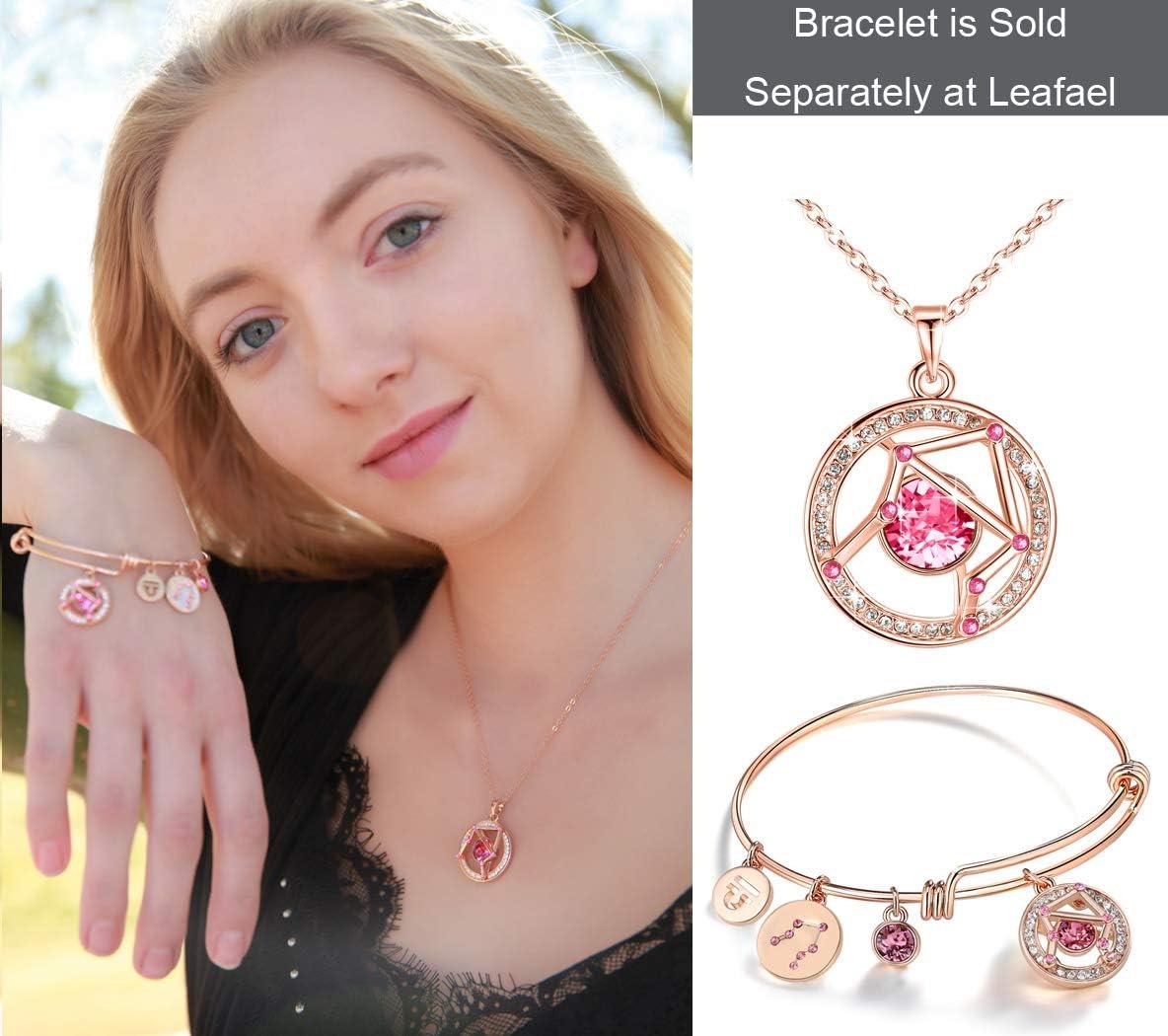 imageLeafael Superstar Zodiac Constellation Pendant Necklace Made with Premium Crystal Horoscope Jewelry Gold or Rose Gold Plated 18 2Libra 9231023 Special Edition Birthstone Rose Pink