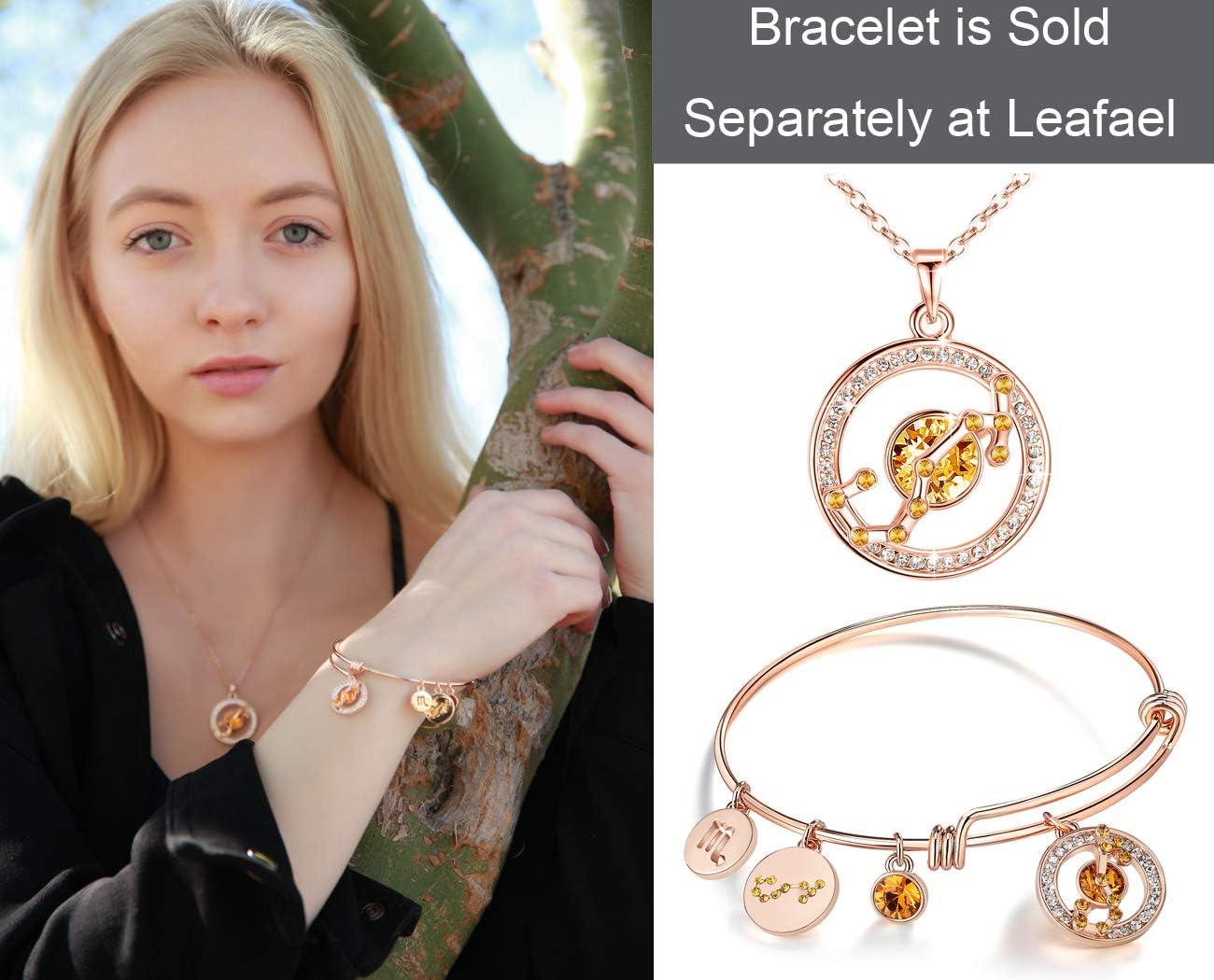imageLeafael Superstar Zodiac Constellation Pendant Necklace Made with Premium Crystal Horoscope Jewelry Gold or Rose Gold Plated 18 2Scorpio 10231122 Special Edition Birthstone Topaz Yellow