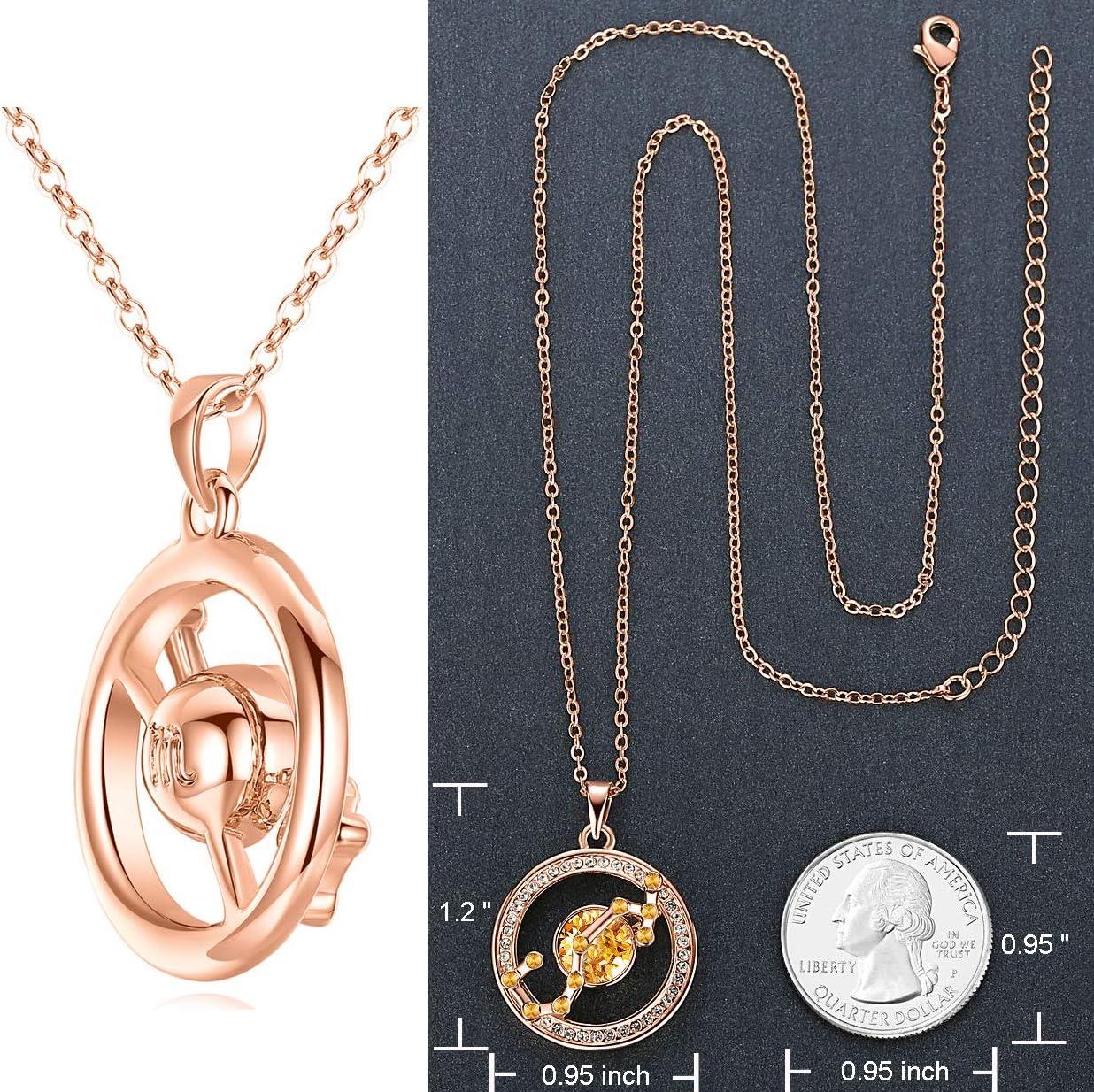 imageLeafael Superstar Zodiac Constellation Pendant Necklace Made with Premium Crystal Horoscope Jewelry Gold or Rose Gold Plated 18 2Scorpio 10231122 Special Edition Birthstone Topaz Yellow