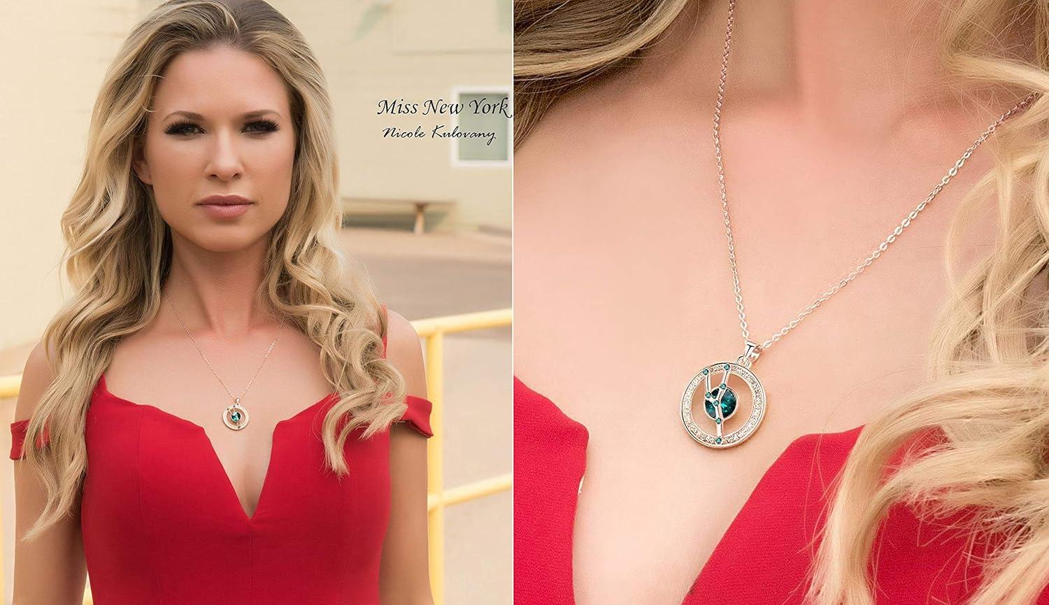 imageLeafael Superstar Zodiac Constellation Pendant Necklace Made with Premium Crystal Horoscope Jewelry Gold or Rose Gold Plated 18 2Taurus 420520 Special Edition Birthstone Emerald Green