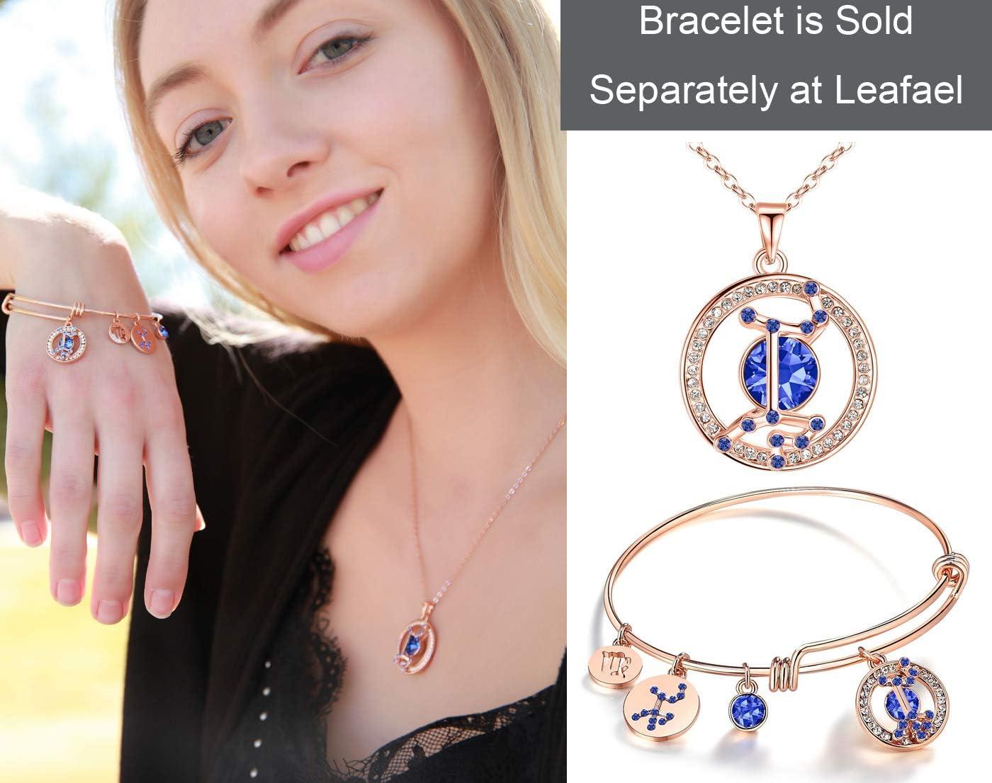 imageLeafael Superstar Zodiac Constellation Pendant Necklace Made with Premium Crystal Horoscope Jewelry Gold or Rose Gold Plated 18 2Virgo 823922 Special Edition Birthstone Sapphire Blue