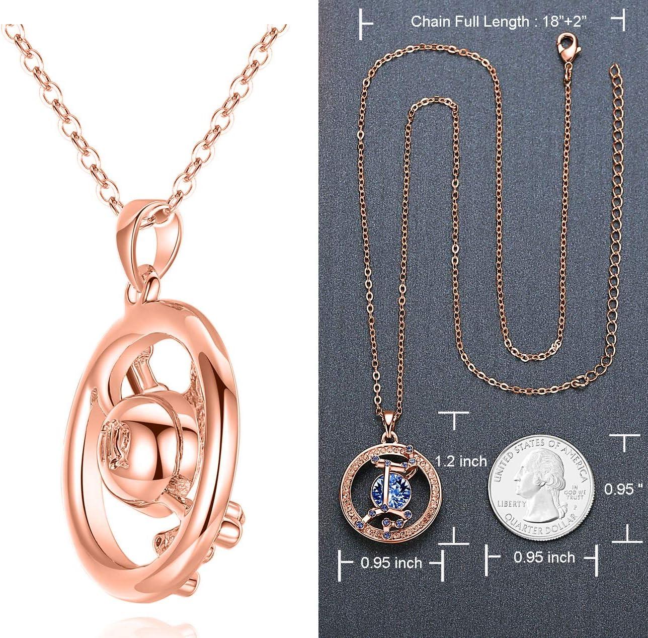 imageLeafael Superstar Zodiac Constellation Pendant Necklace Made with Premium Crystal Horoscope Jewelry Gold or Rose Gold Plated 18 2Virgo 823922 Special Edition Birthstone Sapphire Blue