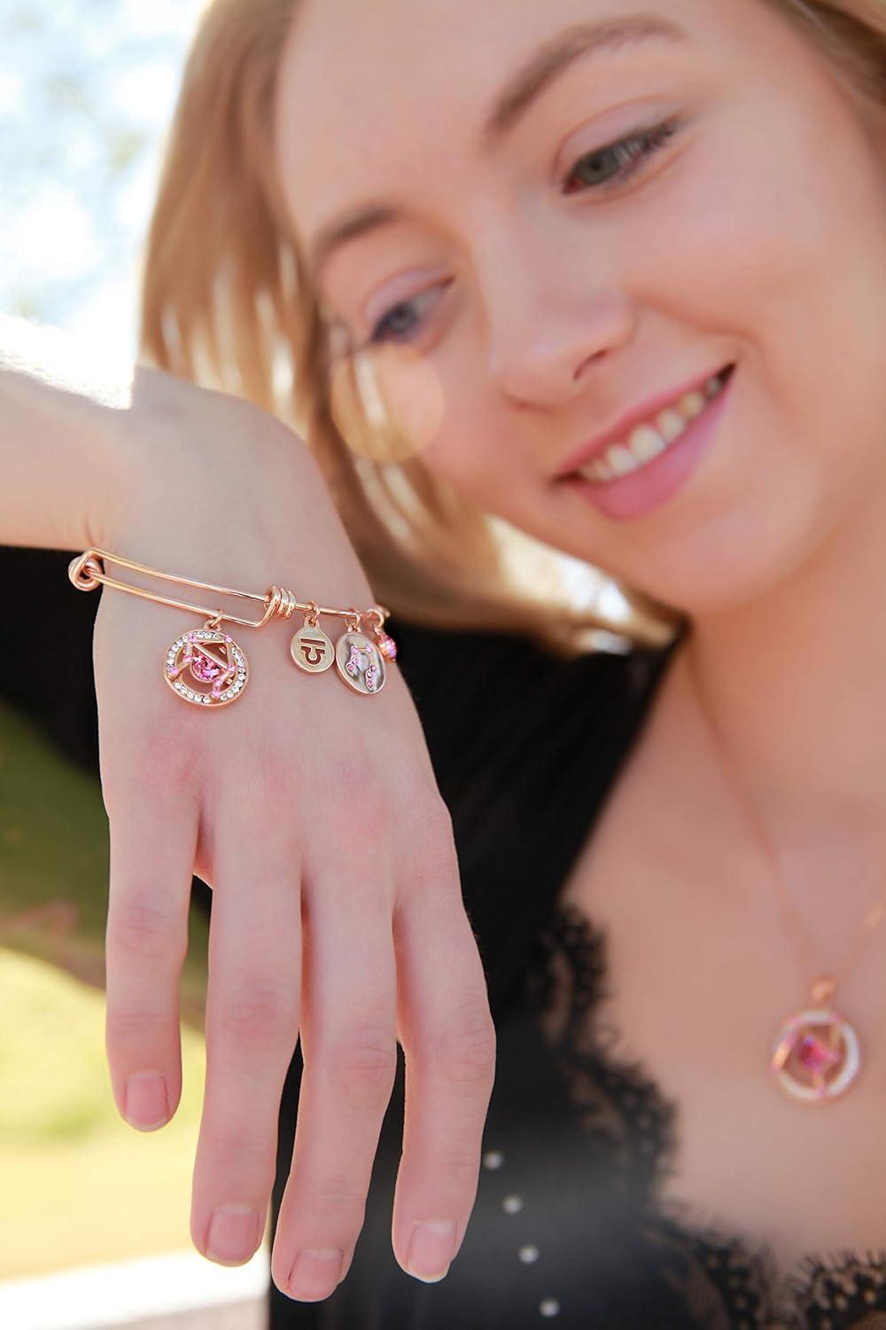 imageLeafael Superstar Zodiac Expandable Bangle Bracelet Made with Premium Crystals Horoscope Constellation October November Birthstone Topaz Brown Jewelry Rose Gold Plated 7Libra 9231023 Special Edition Birthstone Rose Pink
