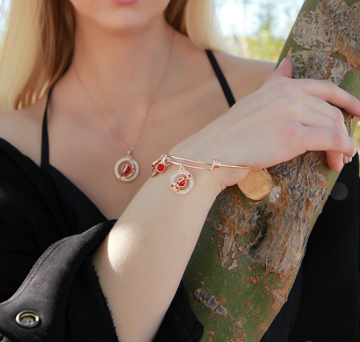 imageLeafael Superstar Zodiac Expandable Bangle Bracelet Made with Premium Crystals Horoscope Constellation October November Birthstone Topaz Brown Jewelry Rose Gold Plated 7Cancer 622722 Special Edition Birthstone Siam Ruby Red