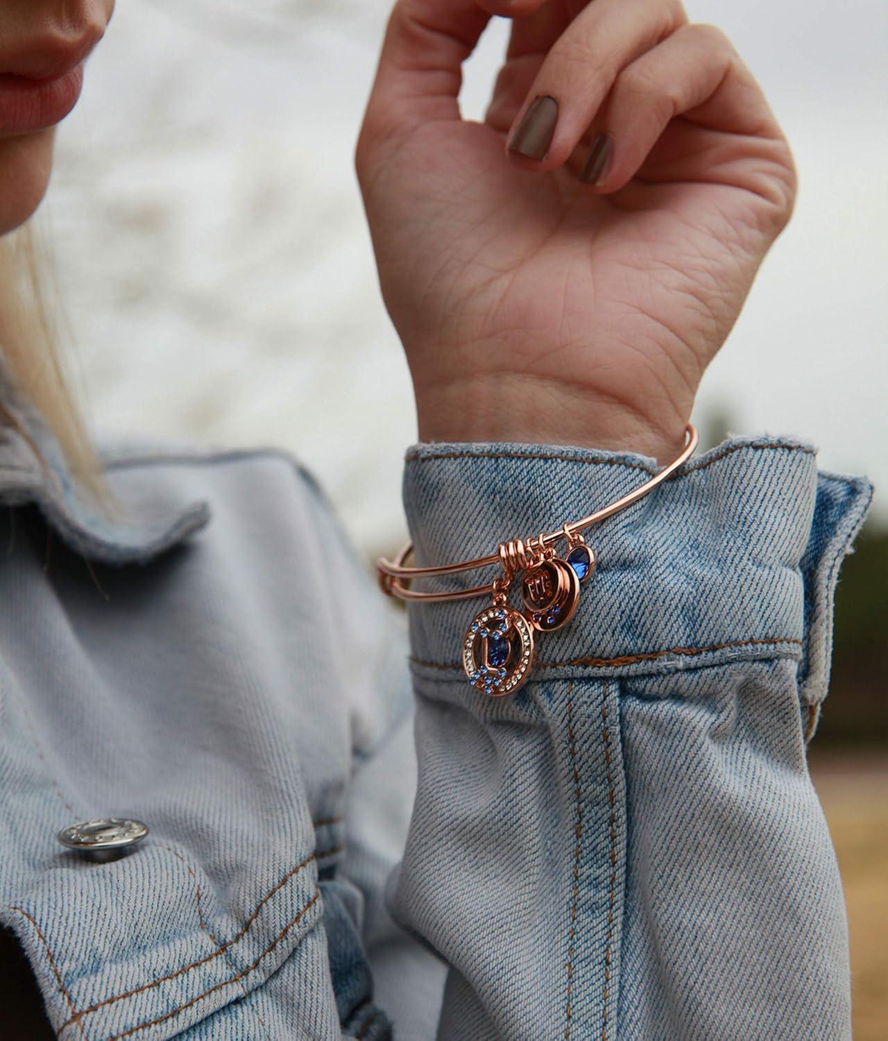 imageLeafael Superstar Zodiac Expandable Bangle Bracelet Made with Premium Crystals Horoscope Constellation October November Birthstone Topaz Brown Jewelry Rose Gold Plated 7Virgo 823922 Special Edition Birthstone Sapphire Blue