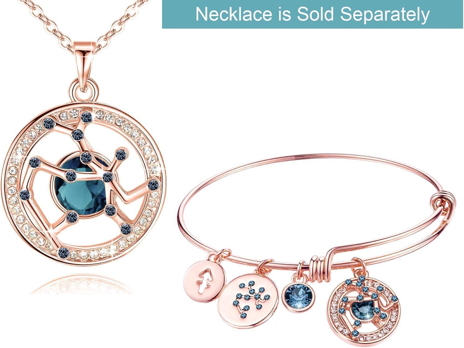 imageLeafael Superstar Zodiac Expandable Bangle Bracelet Made with Premium Crystals Horoscope Constellation October November Birthstone Topaz Brown Jewelry Rose Gold Plated 7Sagittarius 11221221 Special Edition Birthstone Montana Blue