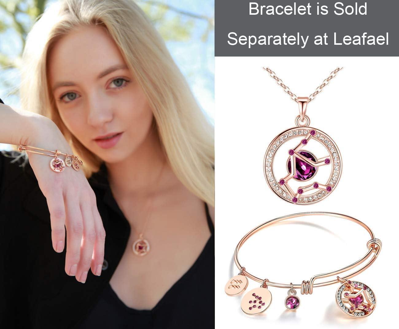 imageLeafael Superstar Zodiac Expandable Bangle Bracelet Made with Premium Crystals Horoscope Constellation October November Birthstone Topaz Brown Jewelry Rose Gold Plated 7Aquarius 121219 Special Edition Birthstone Amethyst Dark Pink
