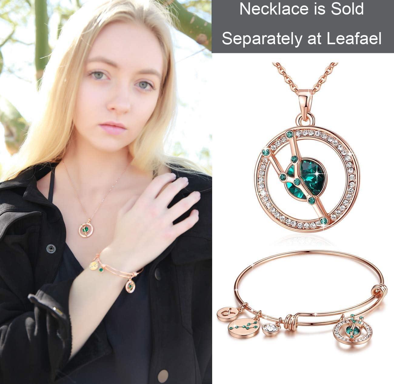 imageLeafael Superstar Zodiac Expandable Bangle Bracelet Made with Premium Crystals Horoscope Constellation October November Birthstone Topaz Brown Jewelry Rose Gold Plated 7Taurus 420520 Special Edition Birthstone Emerald Green
