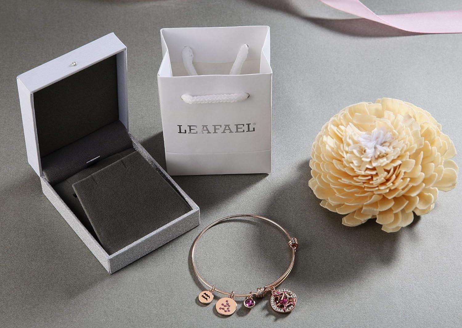 imageLeafael Superstar Zodiac Expandable Bangle Bracelet Made with Premium Crystals Horoscope Constellation October November Birthstone Topaz Brown Jewelry Rose Gold Plated 7Aquarius 121219 Special Edition Birthstone Amethyst Dark Pink