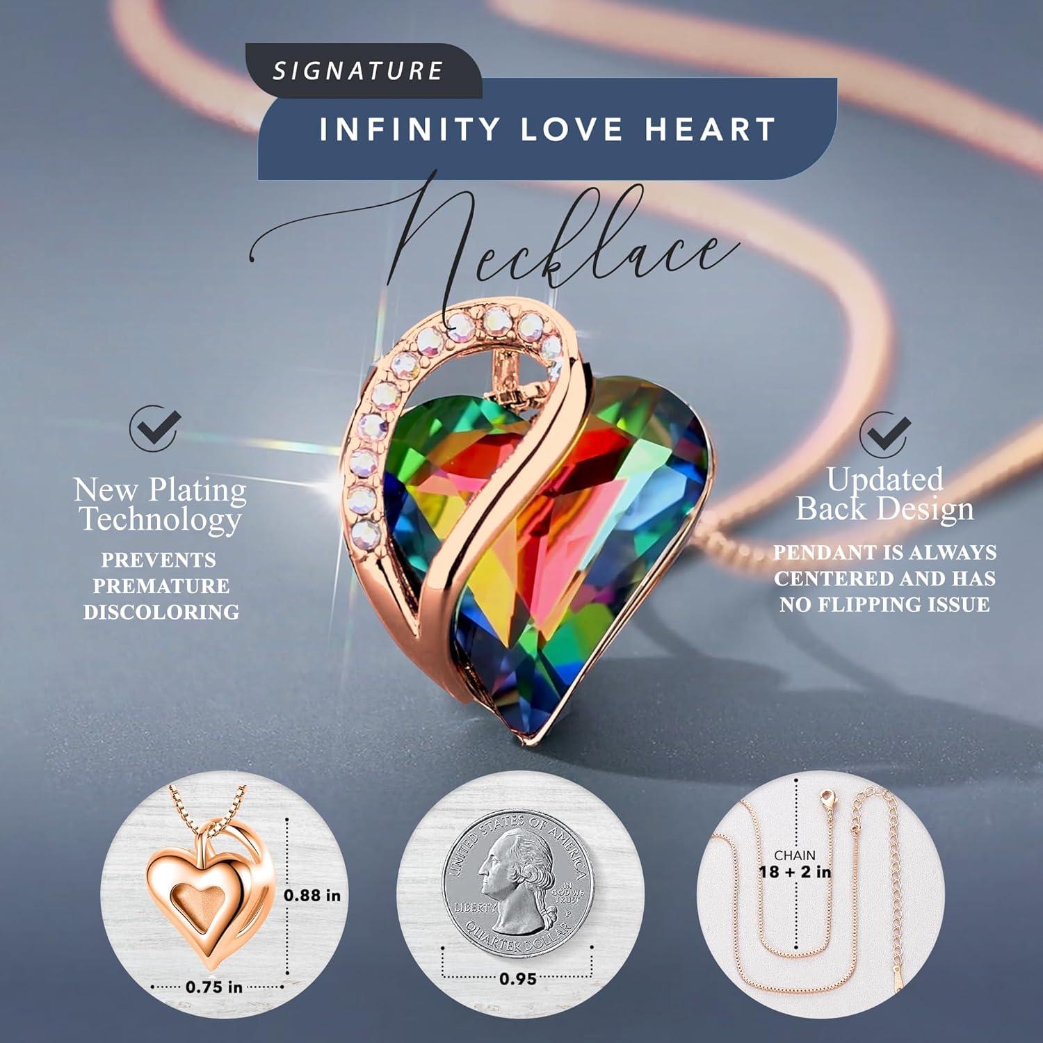 imageLeafael Rose Gold Plated Necklace for Women Heart Shaped BirthstoneHealing Crystals Center Dazzling Cubic Zirconia Hypoallergenic Chain 182 Jewelry Gifts for Anniversaries and Birthdays33b Healing Stone for Protection Rainbow Obsidian Black