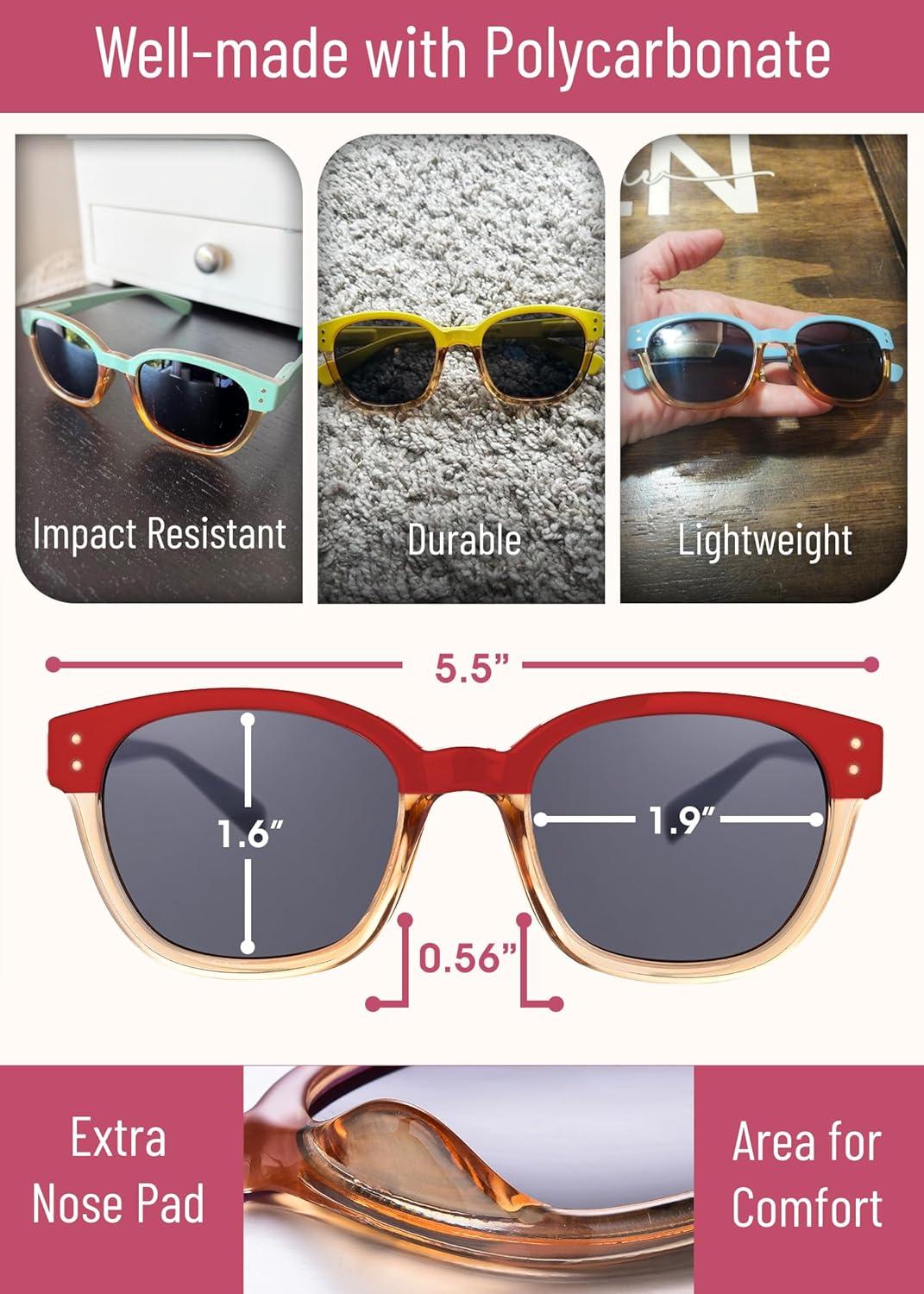 imageLeafael Polarized Sunglasses Womens Trendy Two Tone Design UV400 100 Protection Retro Square Frame Lifestyle amp Active01 Red