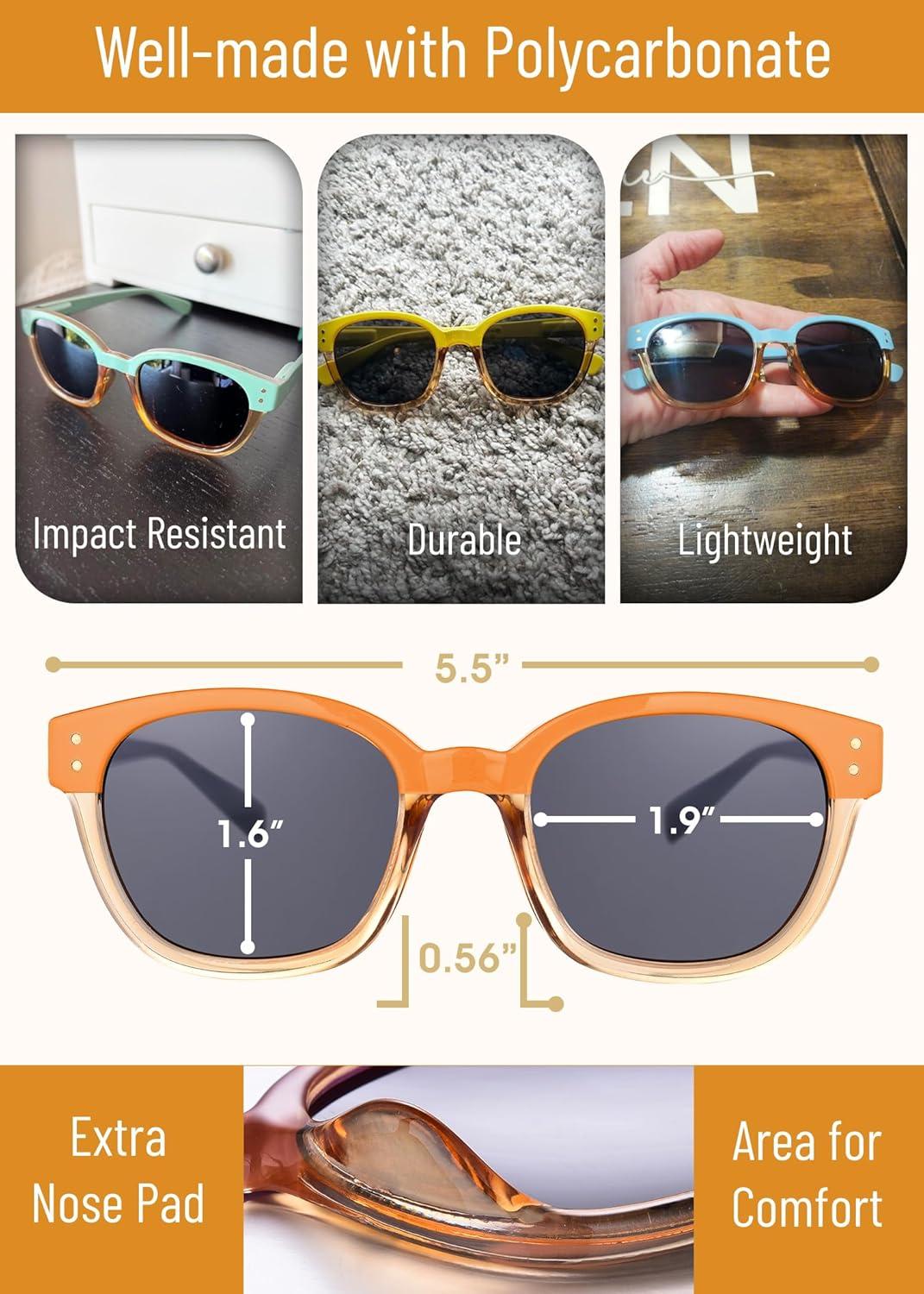 imageLeafael Polarized Sunglasses Womens Trendy Two Tone Design UV400 100 Protection Retro Square Frame Lifestyle amp Active02 Orange
