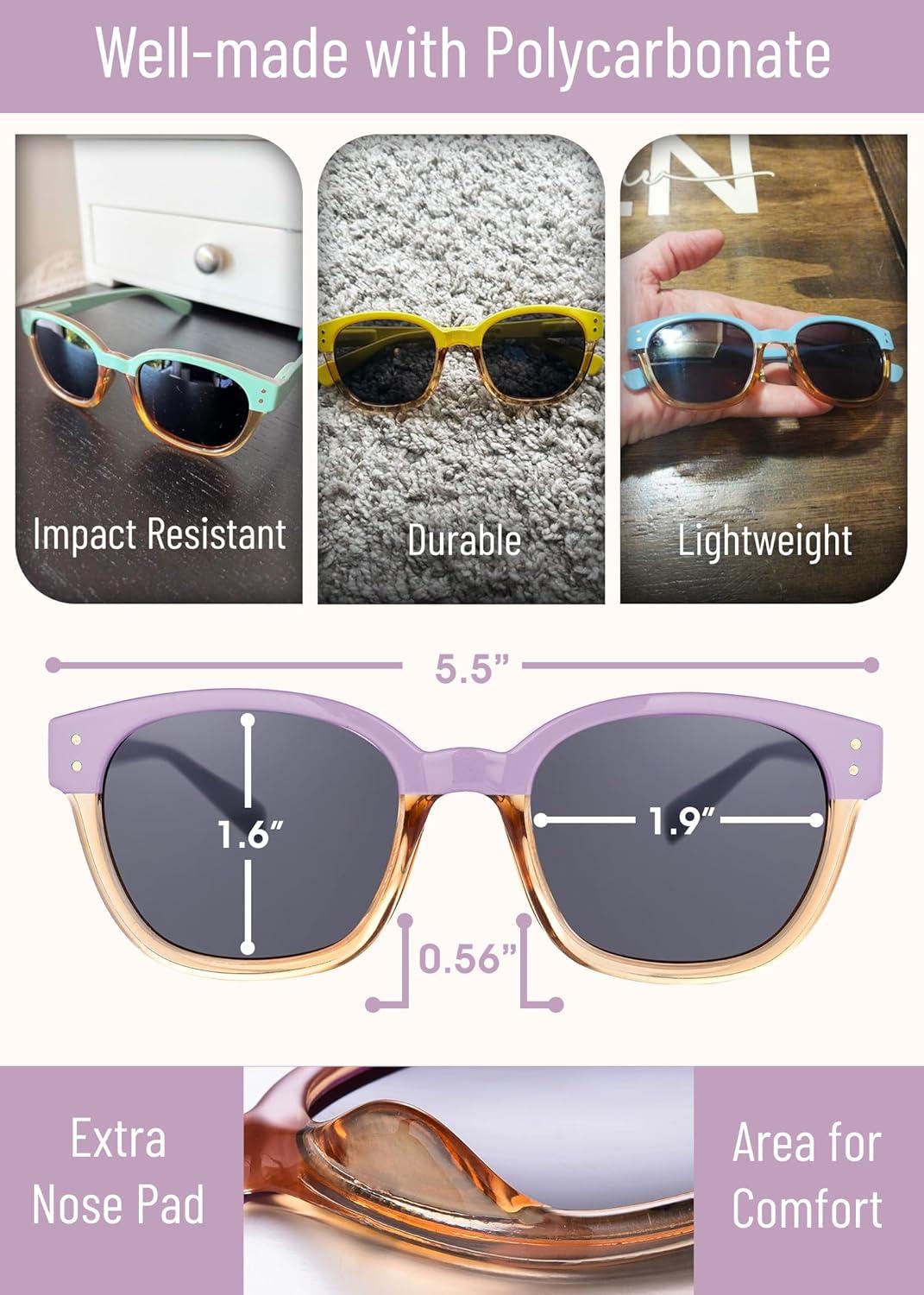 imageLeafael Polarized Sunglasses Womens Trendy Two Tone Design UV400 100 Protection Retro Square Frame Lifestyle amp Active07 Light Purple