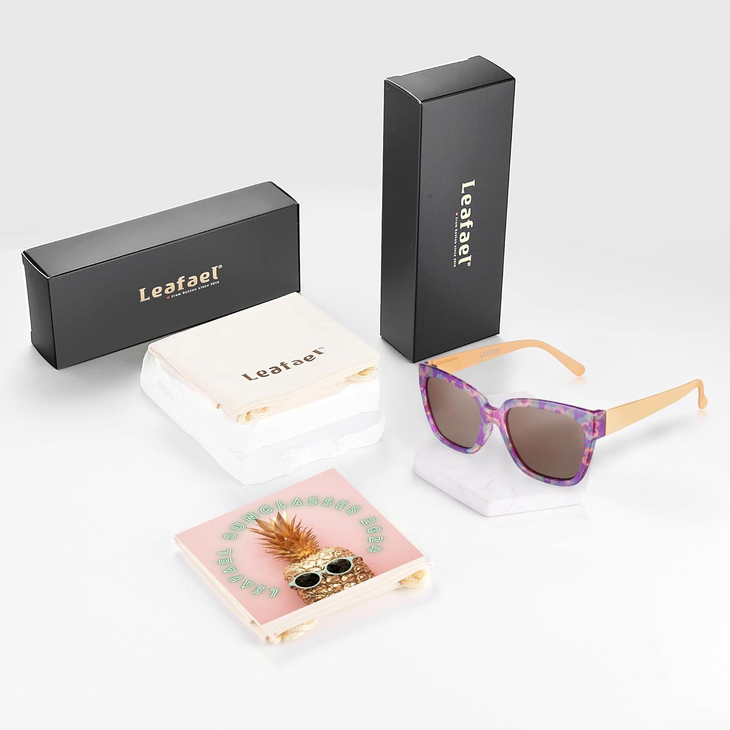 imageSunglasses Womens Trendy Retro Floral Design Polarized Lens UV Protection Square Cat Eye Frame Casual amp Active Wear05 Square Cat Eye Orange Legs Purple Floral Print