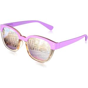 Leafael Polarized Sunglasses Women’s Trendy Two Tone Design, UV400 100% Protection, Retro Square Frame, Lifestyle & Active(07 Light Purple)