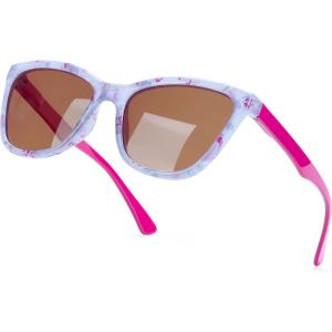 Sunglasses Women’s Trendy Retro Floral Design | Polarized Lens UV Protection | Square Cat Eye Frame | Casual & Active Wear(08 Classic Cat Eye + Pink Legs + Daisy Floral Print)
