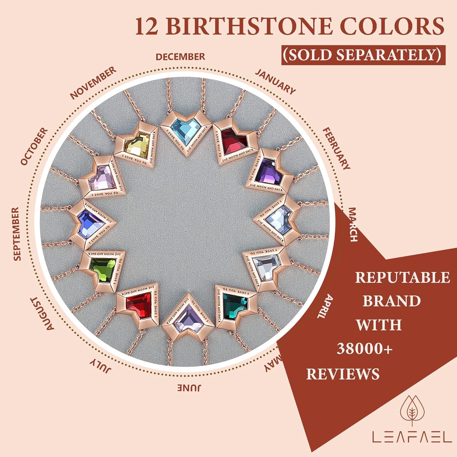imageLeafael Ivy Heart Necklaces for Women 925 Sterling Silver Chain Birthstone Crystal Geometric 3D Pendant 18K Rose Gold Plated Jewelry Gifts for Her Engraved Words I Love You to The Moon and Back11NovemberCitrine Yellow