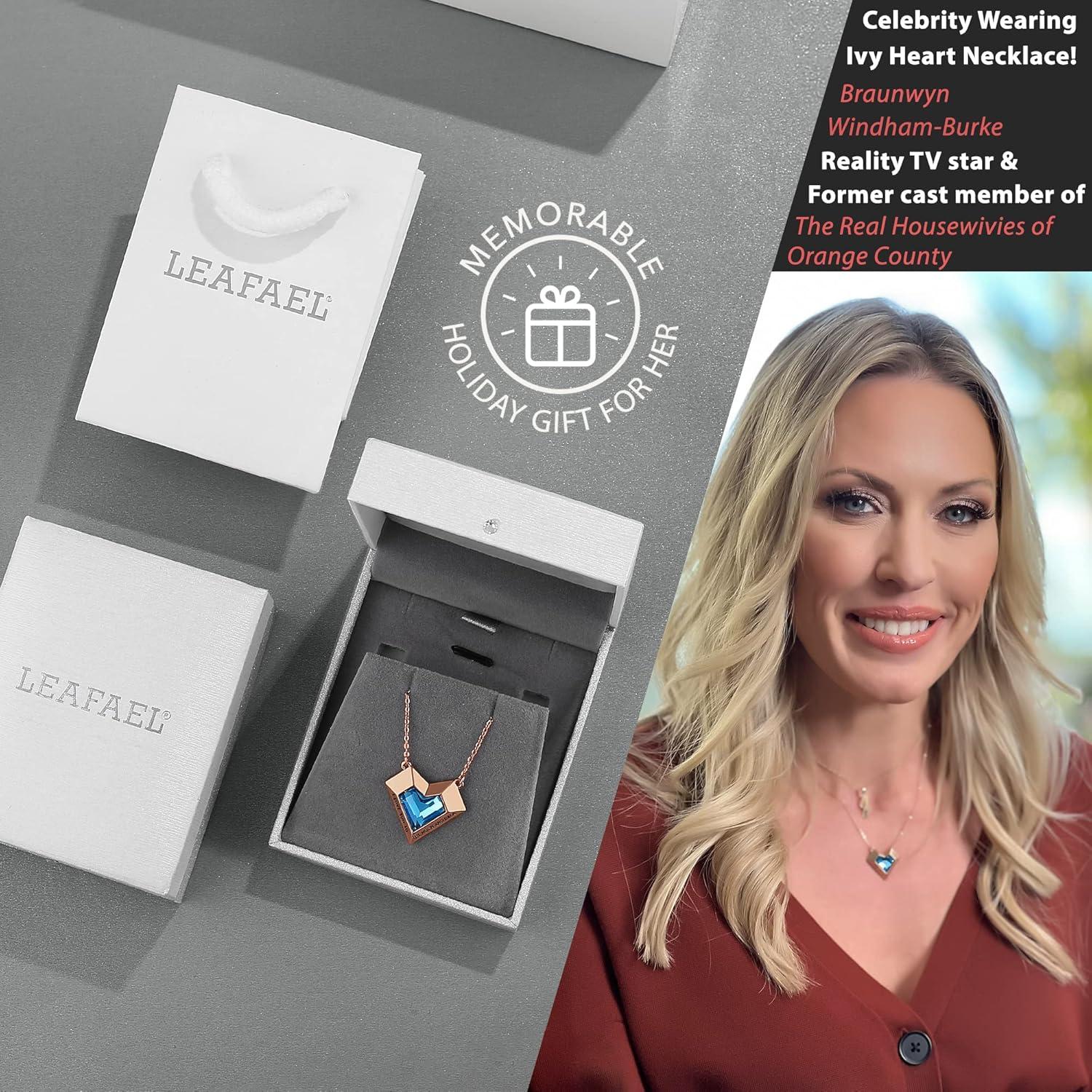 imageLeafael Ivy Heart Necklaces for Women 925 Sterling Silver Chain Birthstone Crystal Geometric 3D Pendant 18K Rose Gold Plated Jewelry Gifts for Her Engraved Words I Love You to The Moon and Back12DecemberTurquoise Blue