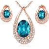 Blue Main Crystal/Rose Gold-tone Chain