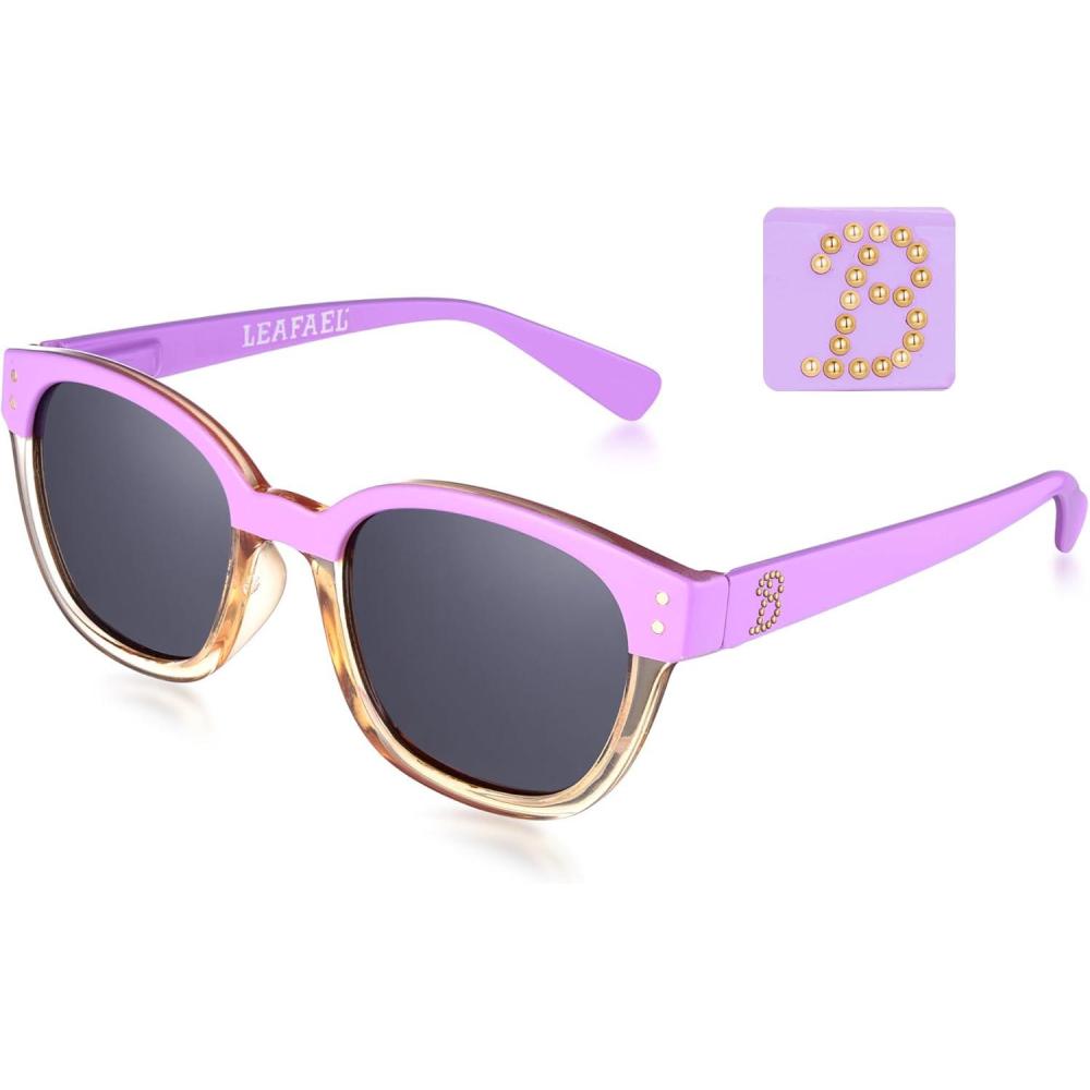 imageLeafael Personalized Initials Sunglasses for Women Trendy Two Tone Purple Square Frame Polarized UV400 Lens Casual amp SportLetter B