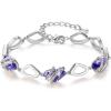 202-February Crystal-Tanzanite Purple-Silvertone