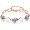 203-March December Crystal-Aquamarine Blue-Rose Gold Plated
