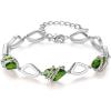 208-August Crystal-Peridot Green-Silvertone