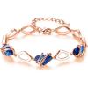 209-September Crystal-Sapphire Blue-Rose Gold Plated