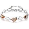 211-November Crystal-Topaz Amber Brown-Rose Gold Plated