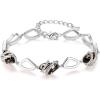 212-Silver Black Crystal-Silvertone