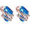 103-March December-Aquamarine Blue-Rose Gold Plated