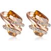 111-November Birthstone-Amber Brown-Rose Gold Plated