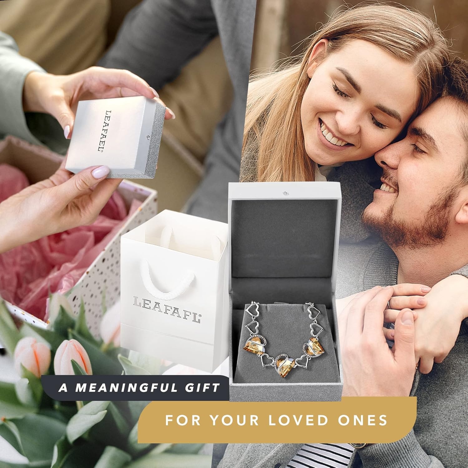 imageLeafael Infinity Love Heart Gift Bracelet for Women Birthstone or Healing Stone Crystal Silver Tone 7inch Chain and 2inch Extender11cNovemberSilver ToneHealing Stone for PowerYellow Shade