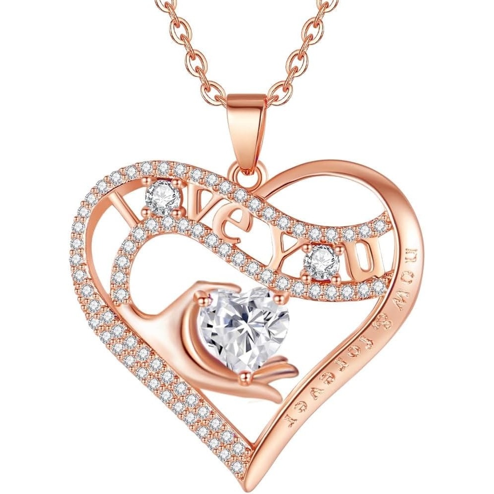 imageLeafael Gift Necklaces for Women Heart in Hand I Love You Birthstone Crystal for 12 Months Birthday Anniversary Jewelry for Wife Girlfriend Mom Rose Gold or Gunmetal Plated 18 2 Chain04AprilClear WhiteRose Gold Plated