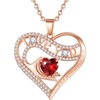 01-January-Garnet Ruby Red-Rose Gold Plated