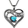 15-March-Aquamarine Light Blue-Gunmetal Plated