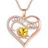 11-November-Citrine Yellow-Rose Gold Plated