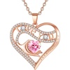 10-October-Rose Quartz Pink-Rose Gold Plated