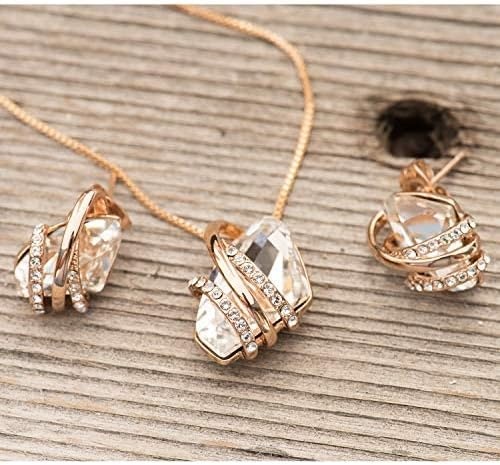 image:imageLeafael Wish Stone Pendant Necklace with Birthstone Crystal 18K Rose Gold PlatedSilvertone 18 2104AprilClear WhiteRose Gold Plated