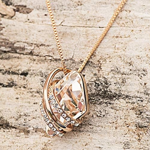image:imageLeafael Wish Stone Pendant Necklace with Birthstone Crystal 18K Rose Gold PlatedSilvertone 18 2104AprilClear WhiteRose Gold Plated