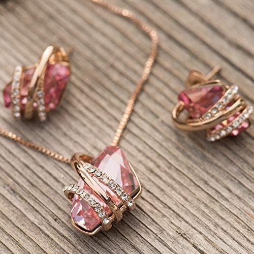 image:imageLeafael Wish Stone Pendant Necklace with Birthstone Crystal 18K Rose Gold PlatedSilvertone 18 2110OctoberVintage PinkRose Gold Plated